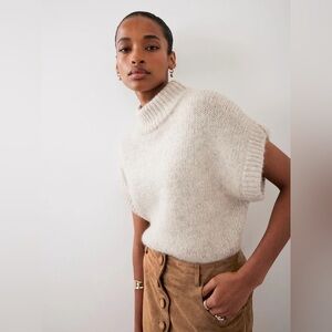 Mint Velvet Natural Wool Blend Sleeveless Knit Top